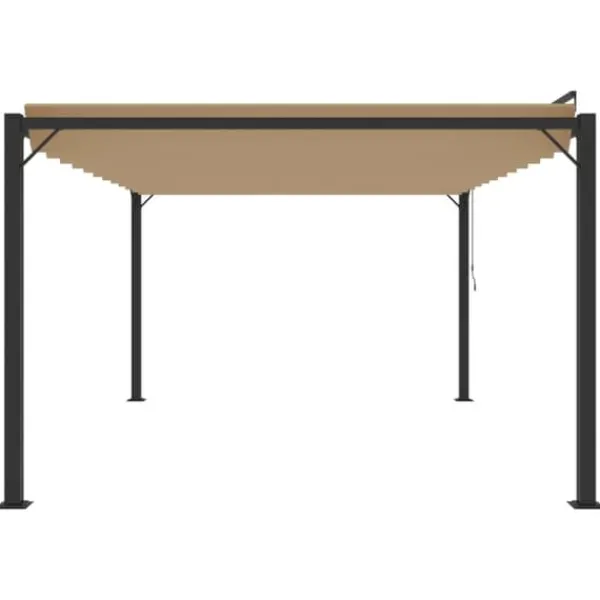 Discount Modern paviljong med lamelltak 3x4 m | Färg: Taupe | Material: Tyg och aluminium Valvbågar, Spaljéer, Bersåer & Pergolor