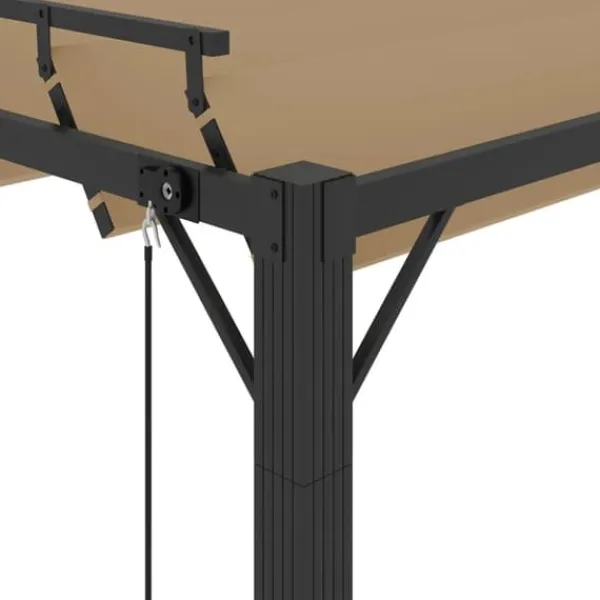 Discount Modern paviljong med lamelltak 3x4 m | Färg: Taupe | Material: Tyg och aluminium Valvbågar, Spaljéer, Bersåer & Pergolor