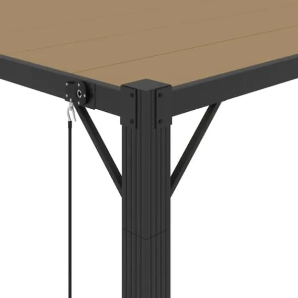 Discount Modern paviljong med lamelltak 3x4 m | Färg: Taupe | Material: Tyg och aluminium Valvbågar, Spaljéer, Bersåer & Pergolor
