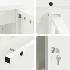 New Modern stålbrevlåda - Vattentät och säker med lås | Färg: Vit | Storlek: 30x23x55 cm Postlådor & Brevlådor
