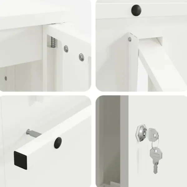 New Modern stålbrevlåda - Vattentät och säker med lås | Färg: Vit | Storlek: 30x23x55 cm Postlådor & Brevlådor