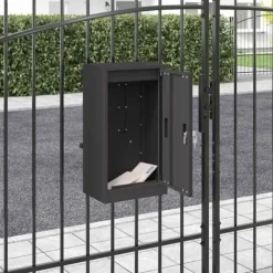 Discount Modern stålbrevlåda för utomhusbruk | Färg: Svart | Storlek: 30x23x55 cm Postlådor & Brevlådor