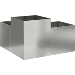 Sale Moderna planteringslådan i galvaniserat stål | Storlek: 100x100x48 cm | Färg: Grå Planteringsbänkar