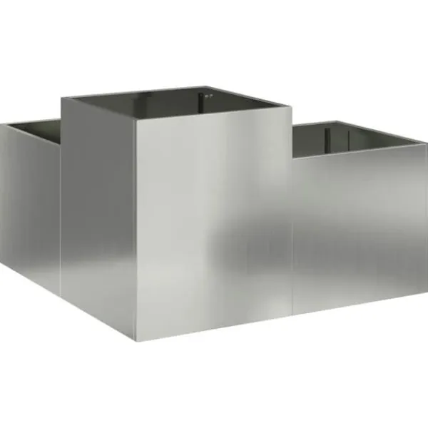 Sale Moderna planteringslådan i galvaniserat stål | Storlek: 100x100x48 cm | Färg: Grå Planteringsbänkar