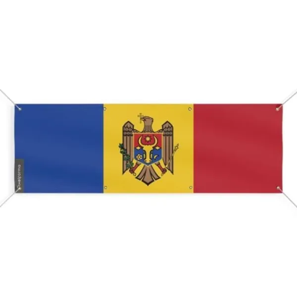 Moldaviens flagga banner 8 öljetter 70x210 cm Flaggor & Vindstrutar