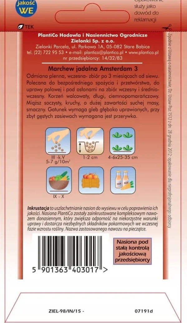 Morot KAROTINA 5g frön PlantiCo