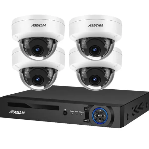Best 8MP 4K Säkerhetskamerasystem, AI Ansiktsigenkänning, Nattseende,4CH NVR 4 AI kamera, 1T Säkerhetsmonitorer & Videokameror
