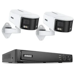 Discount 8MP säkerhetskamera, dubbellins, 180 graders panoramavy, 8CH NVR,Ingen, 8CH NVR 2Pcs Kit Säkerhetsmonitorer & Videokameror