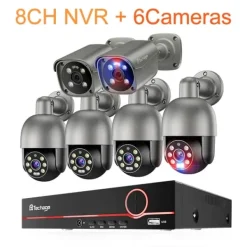 Best 8MP Säkerhetskamerasystem, Nattsyn, AI-detektering, Tvåvägsljud, Säkerhetsmonitorer & Videokameror