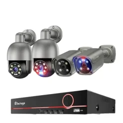 8MP Säkerhetskamerasystem, Nattsyn, AI-detektering, Tvåvägsljud,