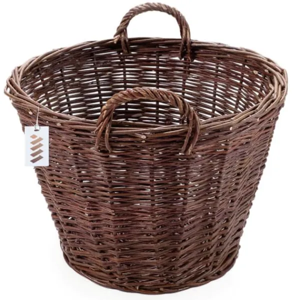 Hot Mörk rottingkorg för skörd av frukt, grönsaker, potatis, blomkruka, rökt ballong, 50 cm, utan insats Trädgårdskorgar