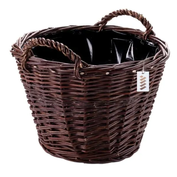 Hot Mörk rottingkorg för skörd av frukt, grönsaker, potatis, blomkruka, rökt ballong, 50 cm, utan insats Trädgårdskorgar
