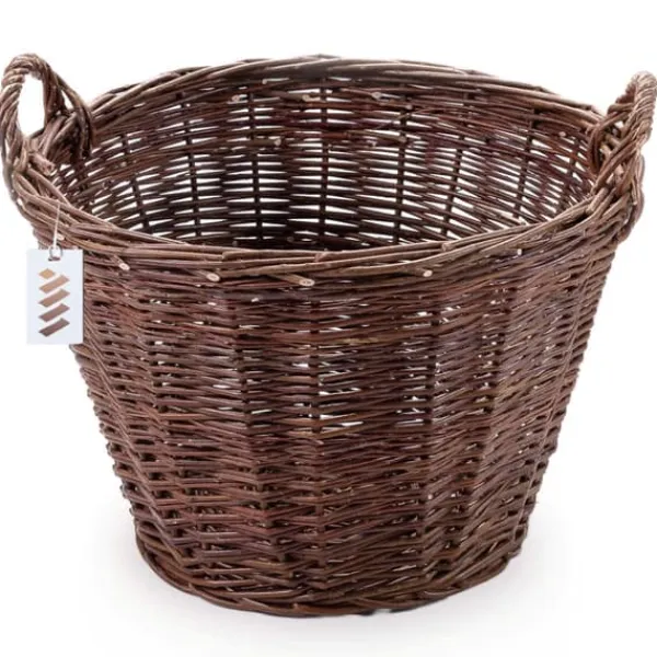Sale Mörk rottingkorg för skörd av frukt, grönsaker, potatis, blomkruka, rökballong, 30 cm, utan insats Trädgårdskorgar
