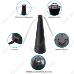 Outlet Myggavvisande fläkt - TD® - Multifunktionell - Ultra-tyst - 25x9cm - Svart Insektsmedel & Djuravvisande Medel