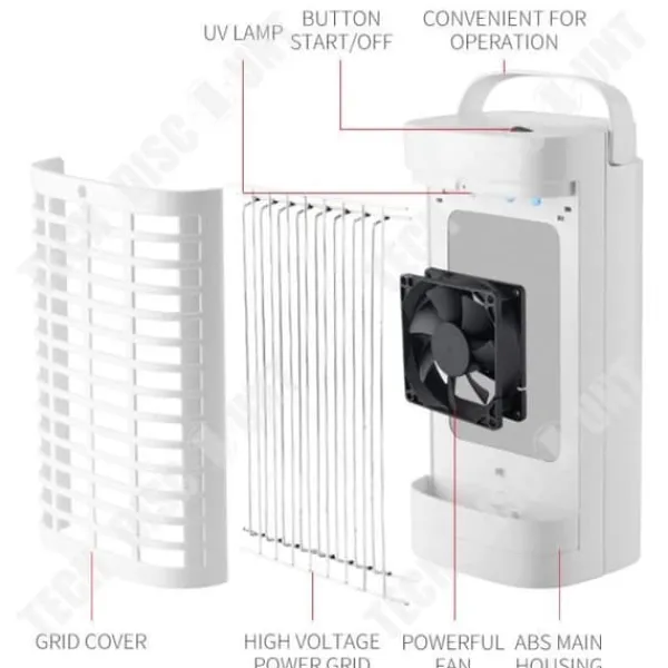 Discount Mygglampor - TD® Home - Elektrisk chock - 5 W - Vit färg - Effektiv avskräckande medel Insektsmedel & Djuravvisande Medel
