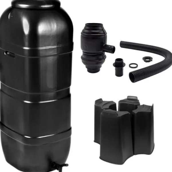 NATURE Vattenuppsamlingssats - 100 liter - Kolumnform - Anti-UV-behandlad - Tillverkad i Europa - Svart
