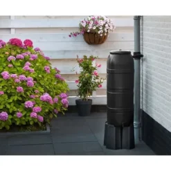 NATURE Vattenuppsamlingssats - 100 liter - Kolumnform - Anti-UV-behandlad - Tillverkad i Europa - Svart