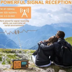Hot Nödradio 4000mAh - AM/FM/SW handvevad radio med solceller USB, ficklampa, läslampa, SOS-larm, lämplig för camping, vandring och nödberedskap Beredskapsplaner
