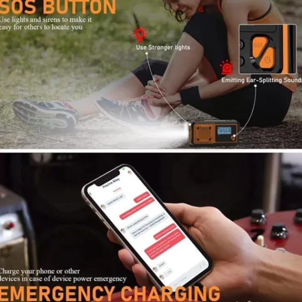 Hot Nödradio 4000mAh - AM/FM/SW handvevad radio med solceller USB, ficklampa, läslampa, SOS-larm, lämplig för camping, vandring och nödberedskap Beredskapsplaner