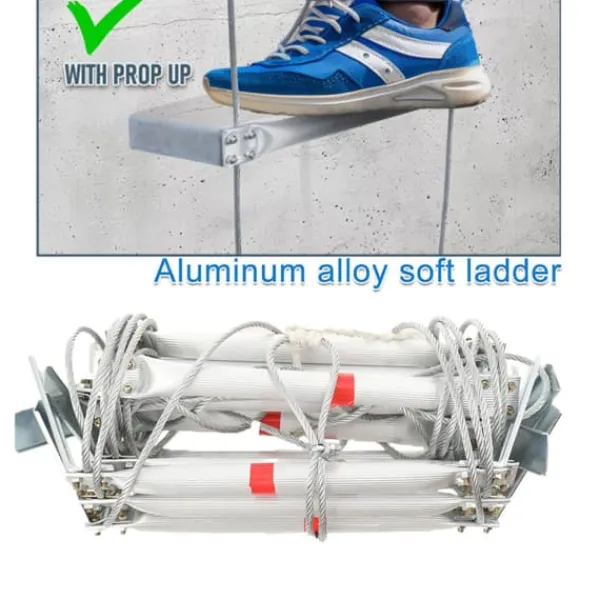 Outlet Nödsituation brandstege, 5m längd, 200kg lastkapacitet, 2.35kg vikt, aluminiumlegering, kompakt design Beredskapsplaner