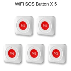 Best Nödsituation SOS-knapp, Smart Hem Kompatibel, WiFi-anslutning,5PC SOS WiFi-knapp Hemlarmsystem