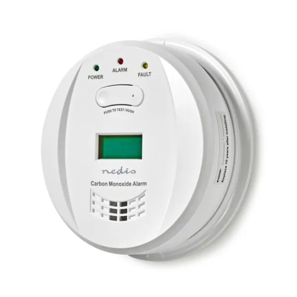Online Nedis Kolmonoxid Alarm | Batteridriven | Batterilängd upp till: 5 år | Med paus knapp | Med testknapp | 85 dB | Vit Rök- & Koloxiddetektorer
