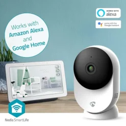 Nedis SmartLife Inomhus Kamera | 3MP Full HD 1296p | microSD (ingår inte) / Molnlagring (tillval) / Onvif | Med rörelsesensor | Nattsikt | Vit Säkerhetsmonitorer & Videokameror