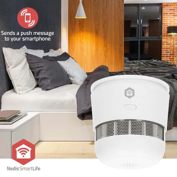 Clearance Nedis SmartLife Rökdetektor | Batteridriven | Givarlivscykel: 10 år | EN 14604 | Max. batteritid: 36 Månader | 85 dB | Vit | 1 st Rök- & Koloxiddetektorer