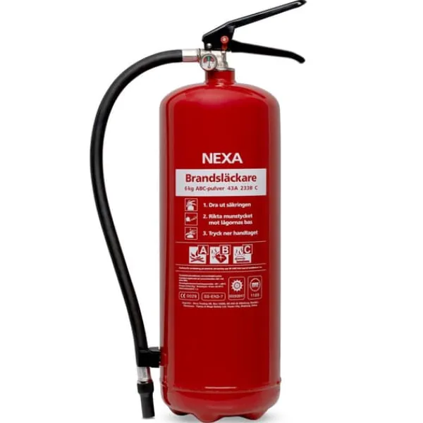 NEXA Brandsläckare Röd 6kg 43A Brandsläckare