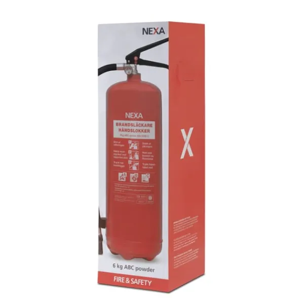 Online Nexa brandsläckare, RÖD 6kg ABC-pulver, väggfäste (13416) Brandsläckare