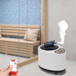 Discount Ångmaskin för bastu, 1000W effekt, 3L kapacitet, 9 temperaturnivåer, timer 5-95 minuter, fjärrkontroll Bastu