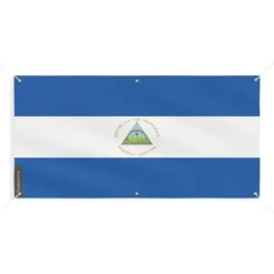 Best Nicaragua flaggbanner 6 öljetter 170x340cm i polyester Flaggor & Vindstrutar
