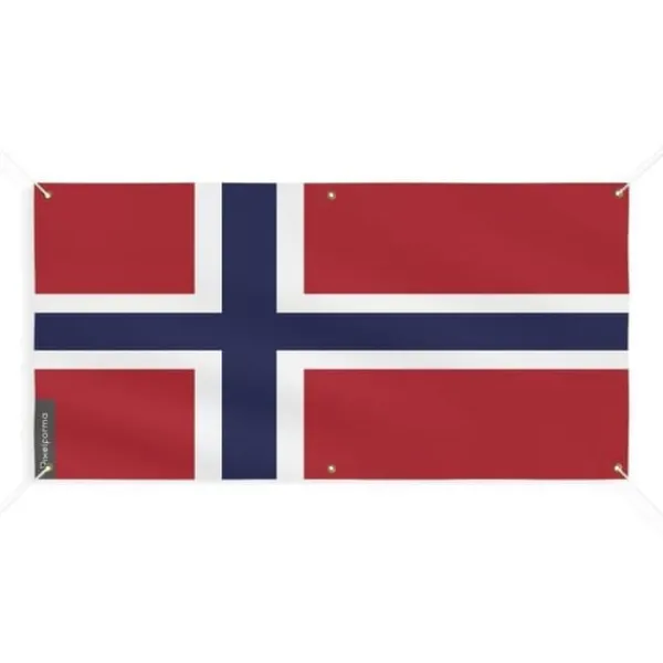 Outlet Norway Flag Banner 6 öljetter 70x140cm i polyester Flaggor & Vindstrutar