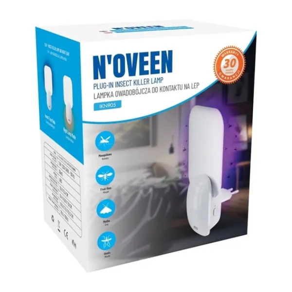 N'OVEEN IKN905 Självhäftande insektsmedelslampa Vit