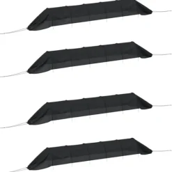 Best Nättunnlar 4 st svart stål och polyeten Markduk & Fiberduk