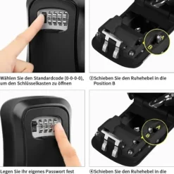 Clearance Nyckelskåp med digital kod, externt nyckelskåp, väggmonterad nyckellåda med 4-siffrig kod, externt nyckelskåp, nyckelgömställe, nyckelskåp, nyckelskå | CDON Kassaskåp