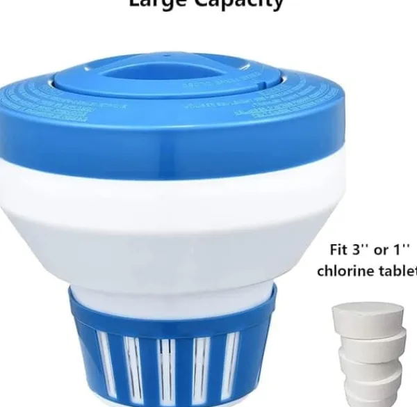 OBOSOE 19 cm Klorflöjt ,Klordispenser - Justerbar Klordispenser för Pool & Spa (Inomhus & Utomhus)