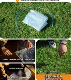 Discount OBOSOE 3 Meter Lång Tunnelväxthus – Justerbart Odlingsskydd med Transparent PE för Växter Växthus