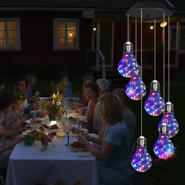 Sale OBOSOE Bulb Solar Festival Vindklockor, Färgförändring Vindklockor Utomhus Inomhusdekoration, Led Ljus för Balkong, Sovrum, Party, Gård, Fönster, Vinddekoration