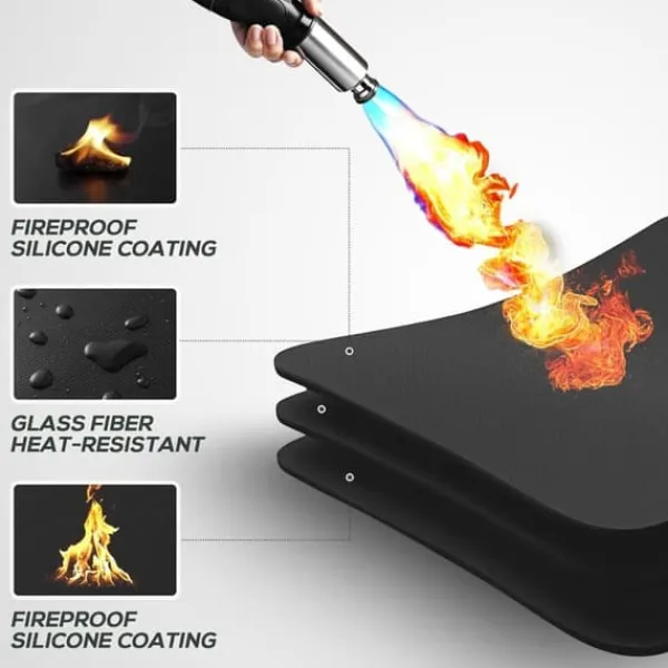 Online OBOSOE Eldstadsmatta för Solo Stove Bonfire – 60cm Rund Grillmatta, Eldfast, Vattentålig & Oljebeständig Tillbehör Till Vedeldade Kaminer & Öppna Spisar