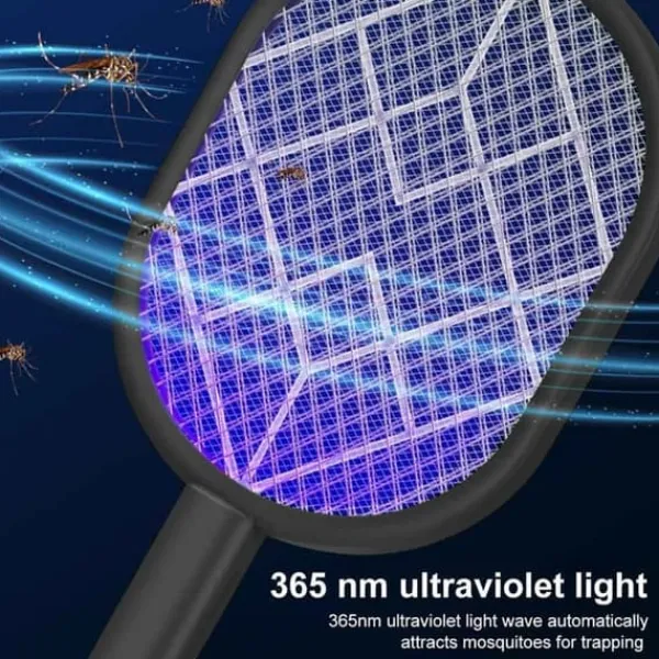 OBOSOE Electric Mosquito Racket, Fly Swatter Racket Uppladdningsbar Bug Zapper Racket Myggfälla ljus Uppladdningsbart myggfälla ljus
