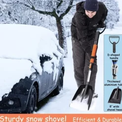 Outlet OBOSOE 5-i-1 Bil Snöskyffel, Snöborste & Iskrapa – Multifunktionell Snöborttagare för Bil, Justerbar Längd Snöborttagning