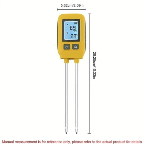 Discount OBOSOE 4-i-1 Jordmätare – PH-mätare, NPK, Fuktighet och Temperatur med LCD Display för Trädgård, Växter och Växthus Trädgårdsverktyg