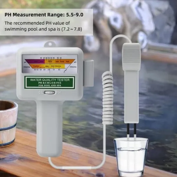 OBOSOE Klor Mätare pH Mätare Portabel 2 i 1 Testare för Klor Rest Snabb Test för Pool Sjukhus Avloppsvatten