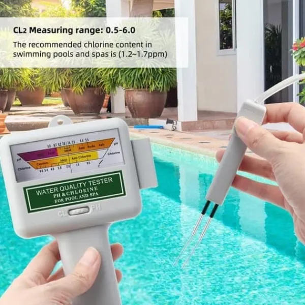 OBOSOE Klor Mätare pH Mätare Portabel 2 i 1 Testare för Klor Rest Snabb Test för Pool Sjukhus Avloppsvatten