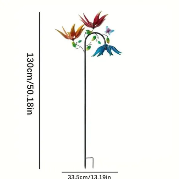 Discount OBOSOE Lyckoblomma Vindmölla - Färgglad Trädgårdspyramid i Metall | Elfri Utomhusdekoration till Trädgård & Patio | Mors Dag-present i Art Deco-stil | CDON Trädgårdsprydnader