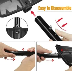 OBOSOE Nöd Snöskyffel med Aluminiumhandtag – Lätt, Justerbar & Bärbar för Hem, Trädgård och Camping