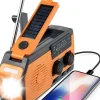 OBOSOE Nödradio Vevradio 5000mAh med Solcell & NOAA, Väderradio med LED-ficklampa för Camping Beredskapsplaner
