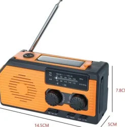 OBOSOE Nödradio Vevradio 5000mAh med Solcell & NOAA, Väderradio med LED-ficklampa för Camping Beredskapsplaner