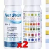 OBOSOE 100-pack 6-i-1 Pool- och Spa-teststickor , Vattentestare - pH, Klor, Alkalinitet, Cyanursyra, Hårdhet